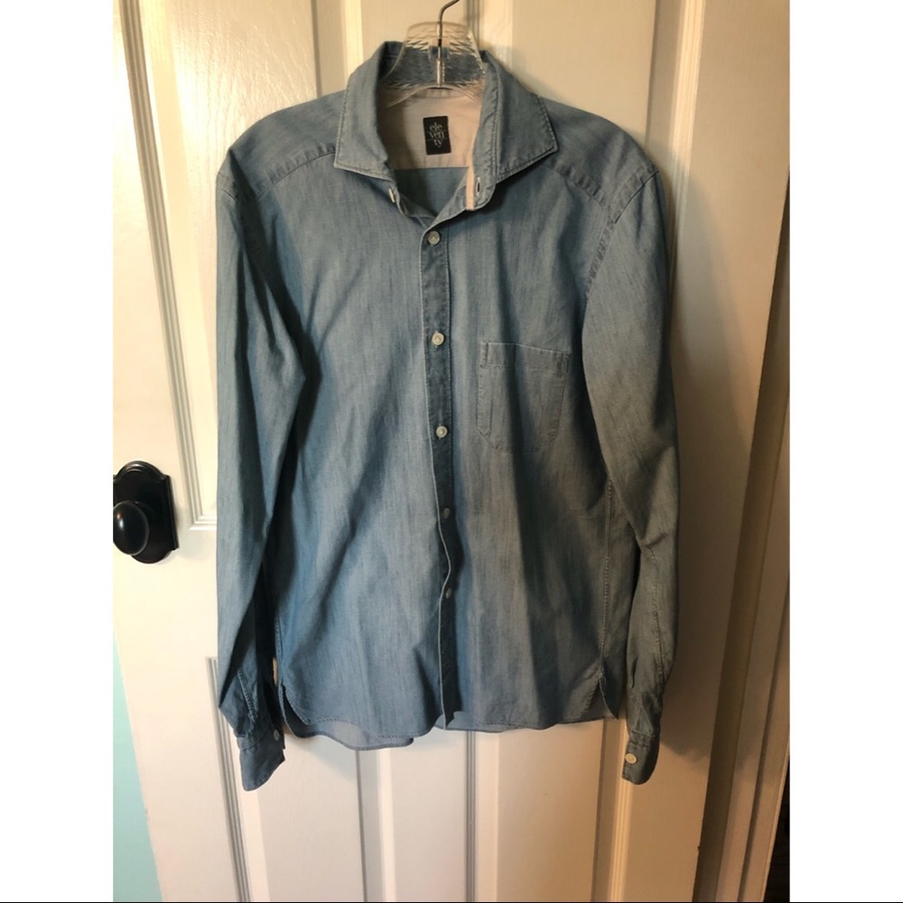 Eleventy Pale Denim Button Down
